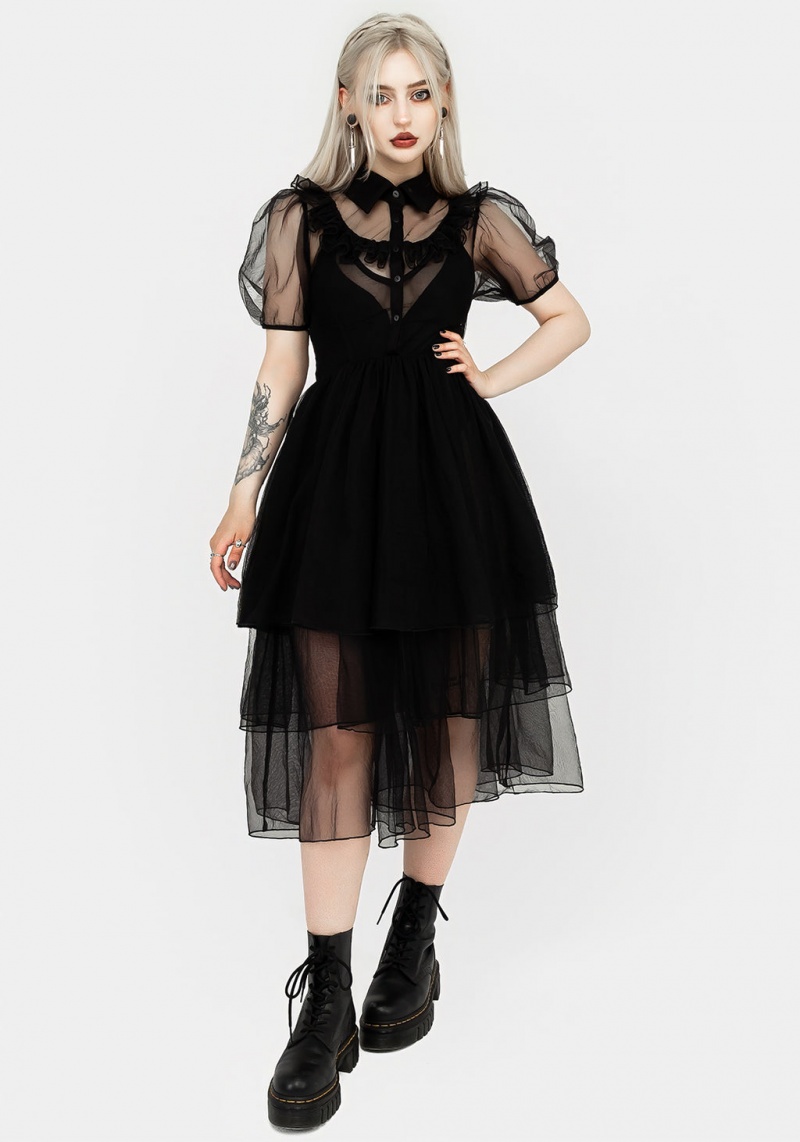 Disturbia Headhunter Frill Yoke Gown | QCS-50975349