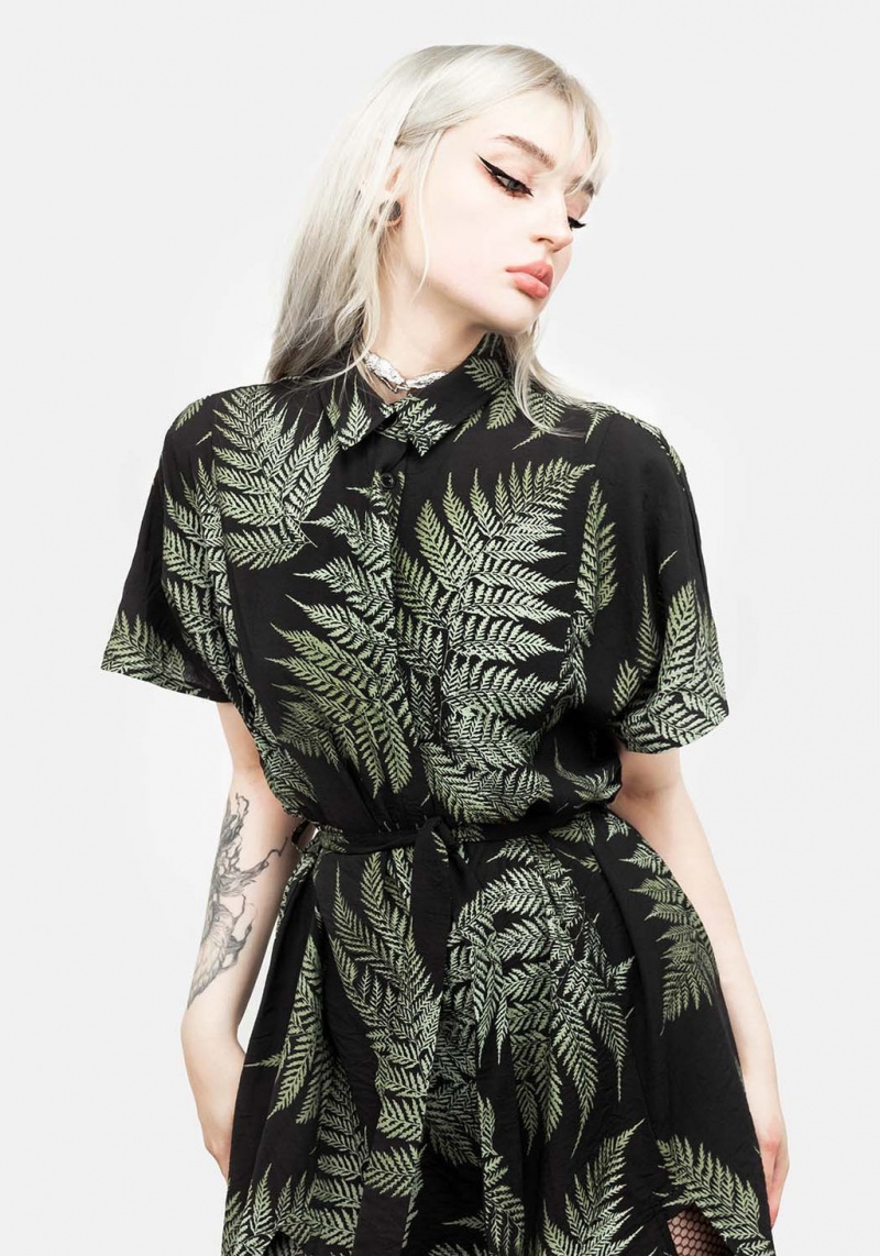 Disturbia Fern Midi Shirt Robe | QEC-42479412