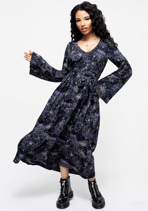 Disturbia Hawthorn Flute Sleeve Belted Midaxi Robe | PAG-45117607