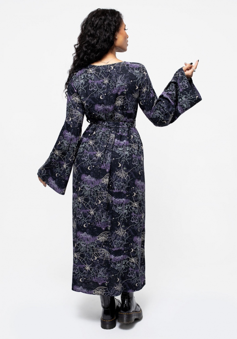 Disturbia Hawthorn Flute Sleeve Belted Midaxi Robe | PAG-45117607