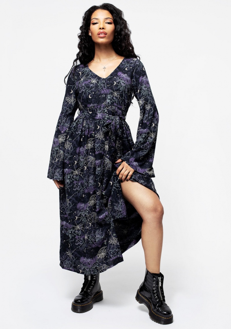 Disturbia Hawthorn Flute Sleeve Belted Midaxi Robe | PAG-45117607