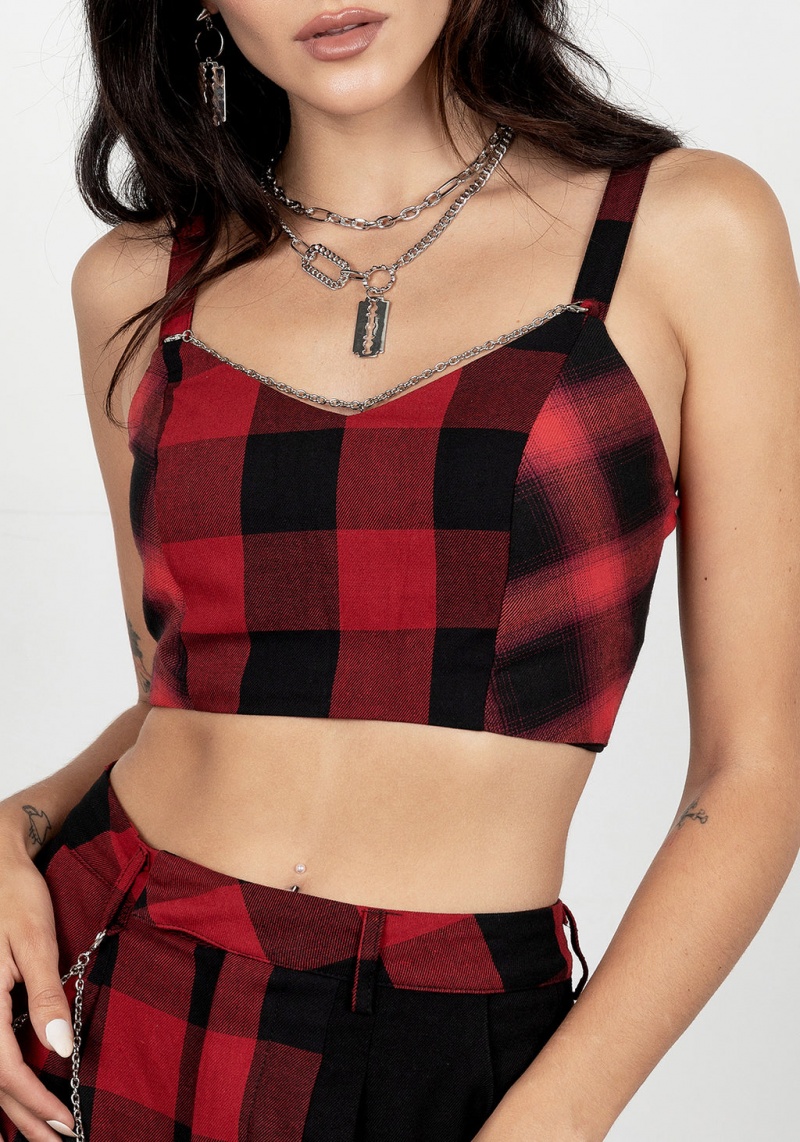 Disturbia Sh!t Show Plaid Bralet | VHN-47453497