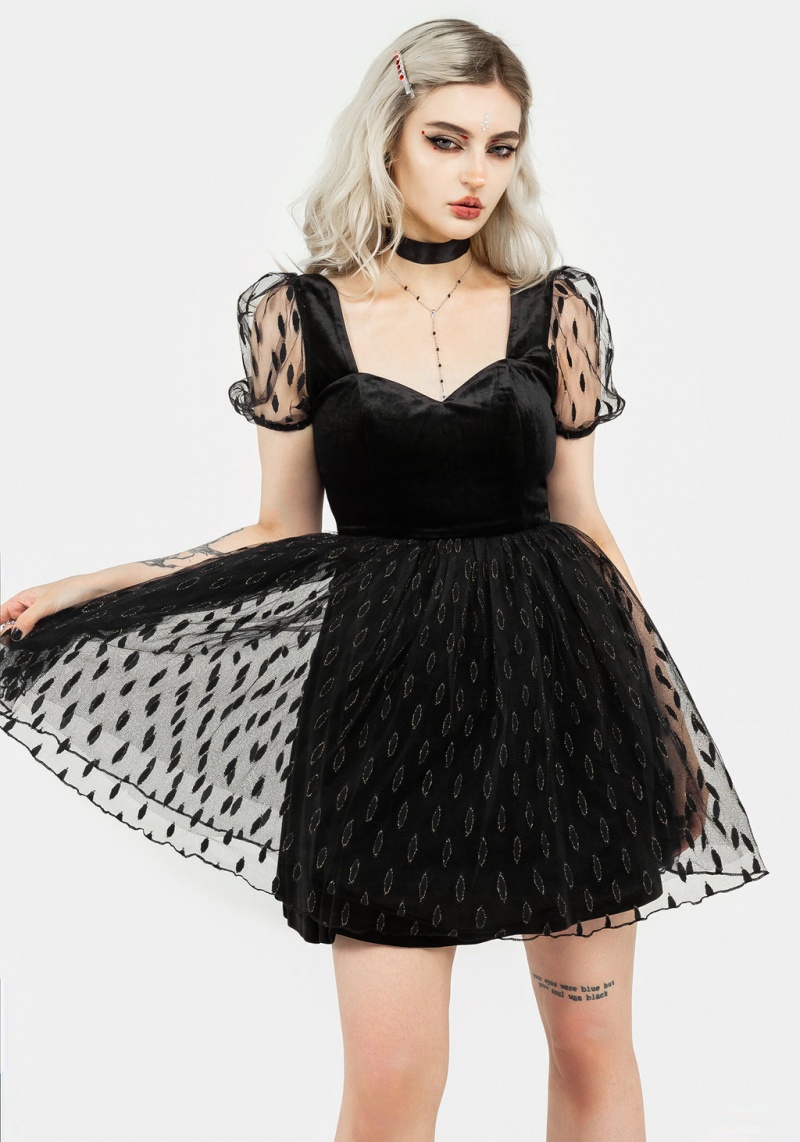 Disturbia Ellipse Embroidered Tulle Puff Mini Robe | NDL-85136838