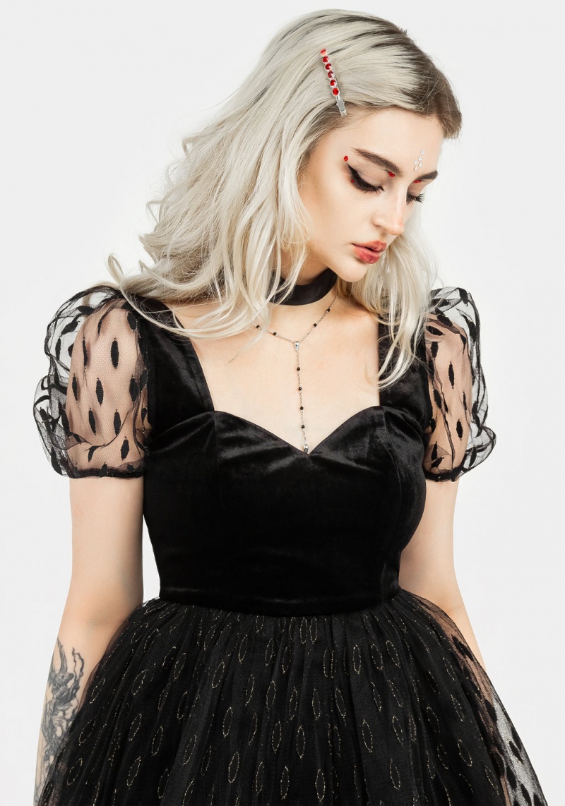 Disturbia Ellipse Embroidered Tulle Puff Mini Robe | NDL-85136838