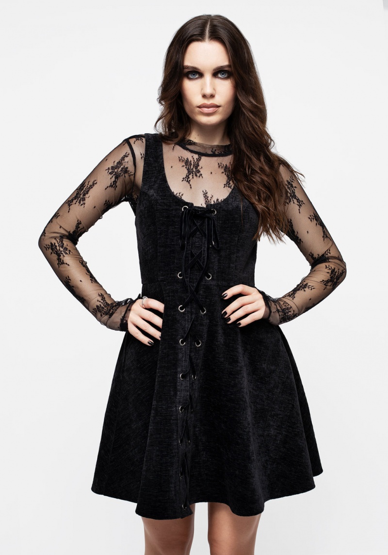 Disturbia Valar Dentelle Up Mini Robe | HAH-78609026