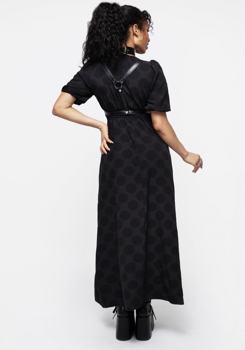 Disturbia Arachnida Bouffant Sleeve Maxi Robe | GOG-91587691