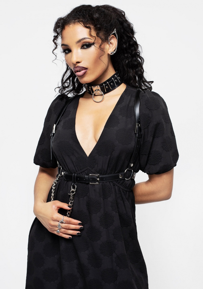 Disturbia Arachnida Bouffant Sleeve Maxi Robe | GOG-91587691