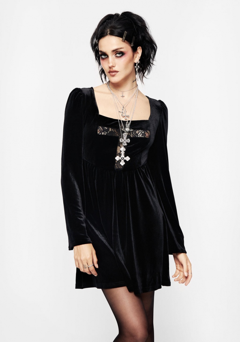 Disturbia Obelus Dentelle Velour Mini Robe | LVG-37151185