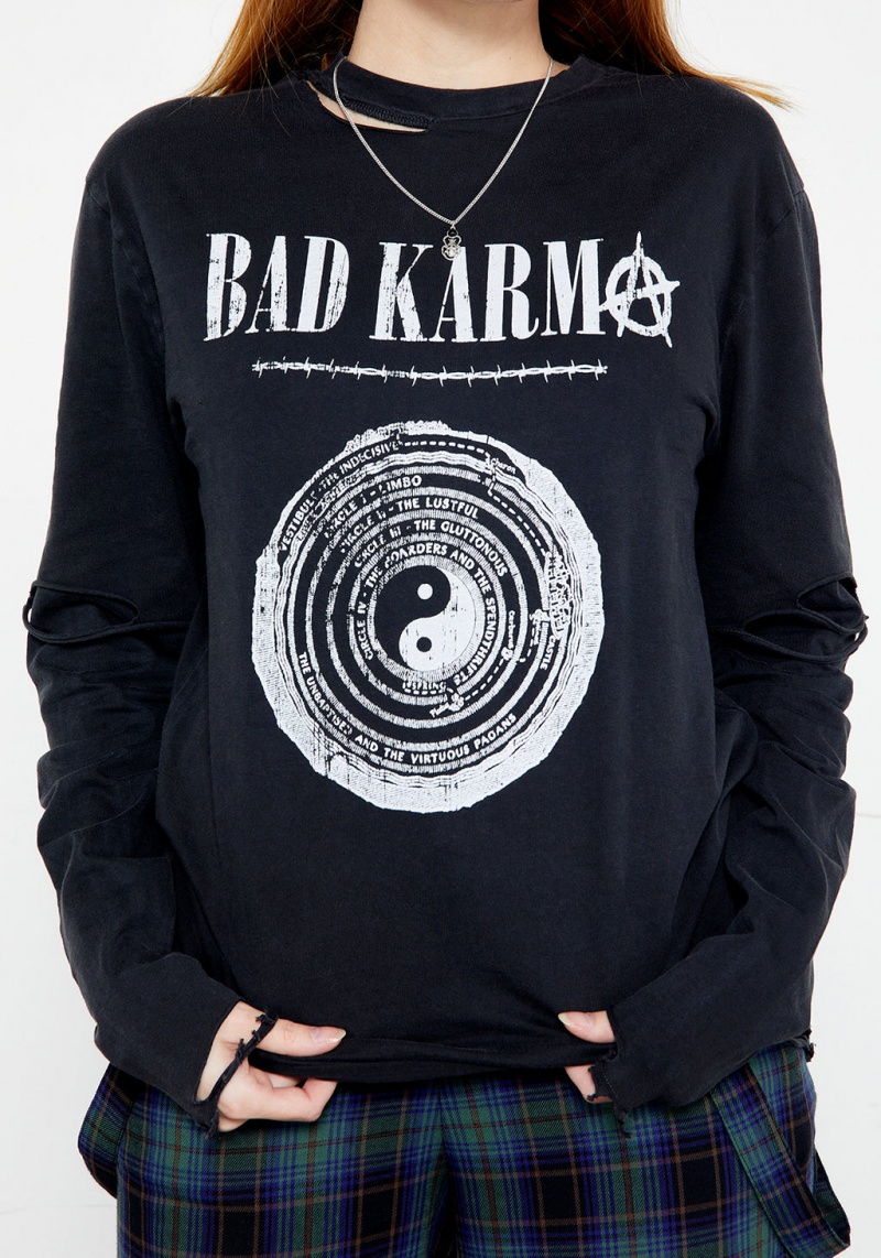 Disturbia Bad Karma Distressed Layered T-Shirt | GRX-07767696