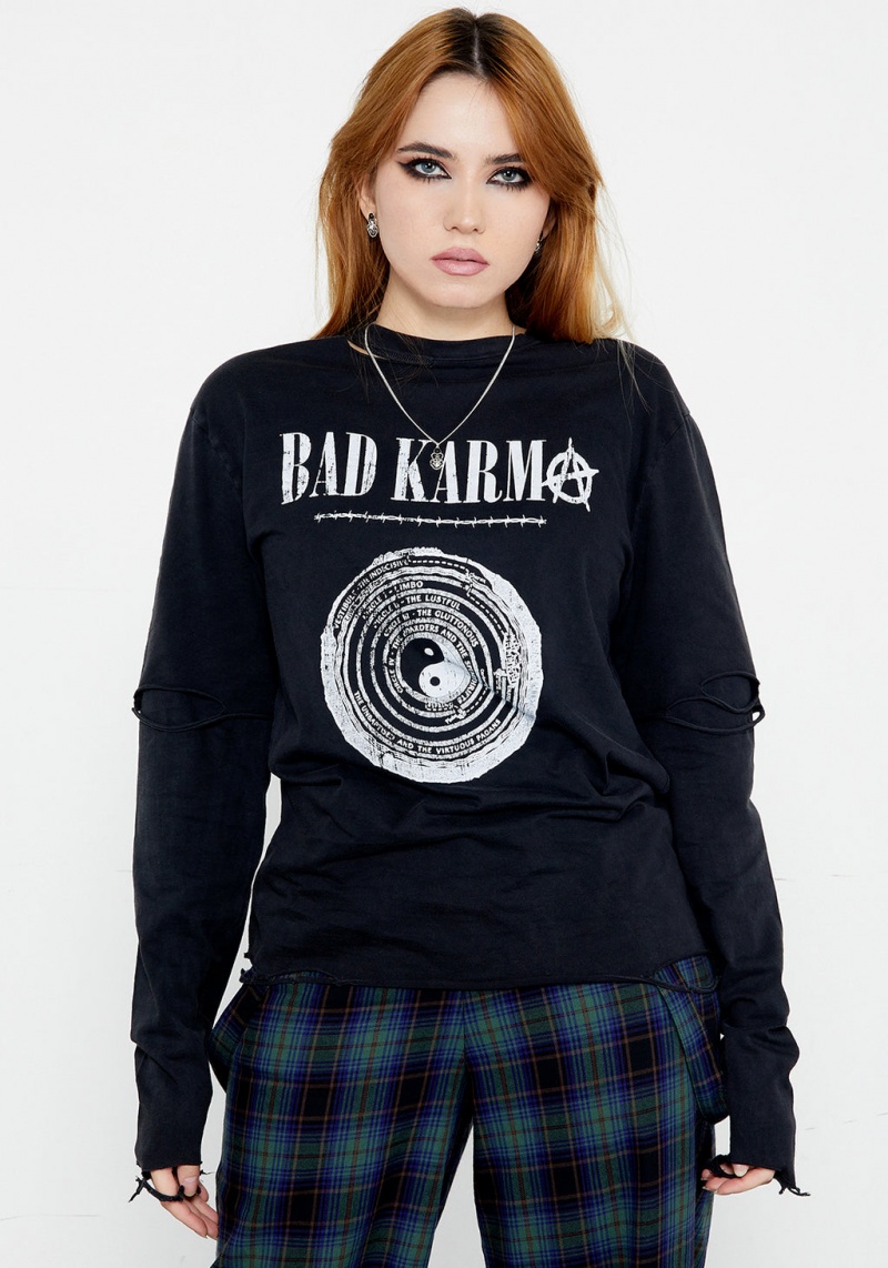 Disturbia Bad Karma Distressed Layered T-Shirt | GRX-07767696