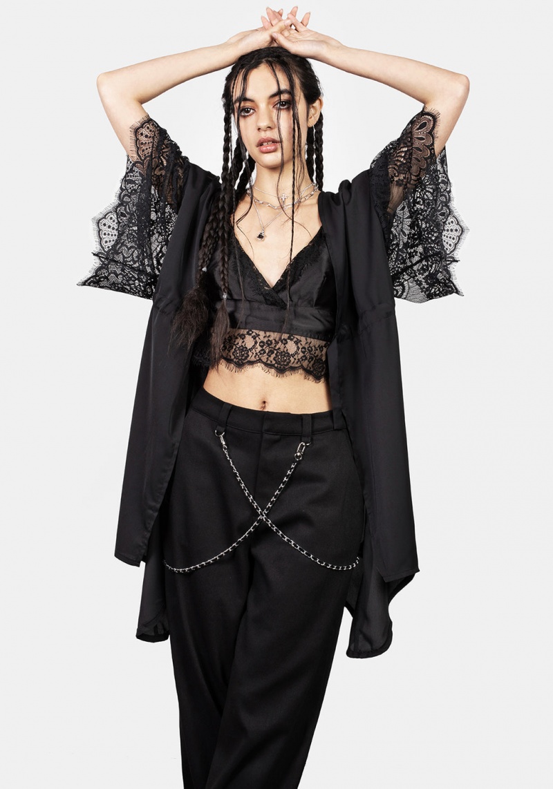 Disturbia Departed Dentelle Sleeve Kimono | SBT-38333002