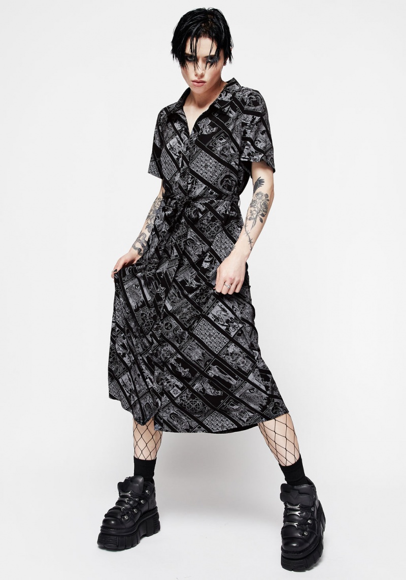 Disturbia Cartomancy Midi Shirt Robe | AHT-88366312