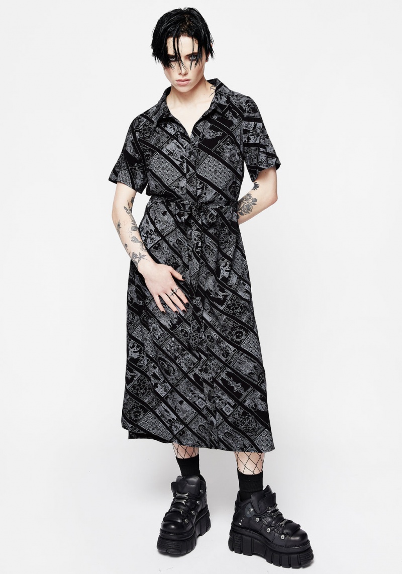 Disturbia Cartomancy Midi Shirt Robe | AHT-88366312