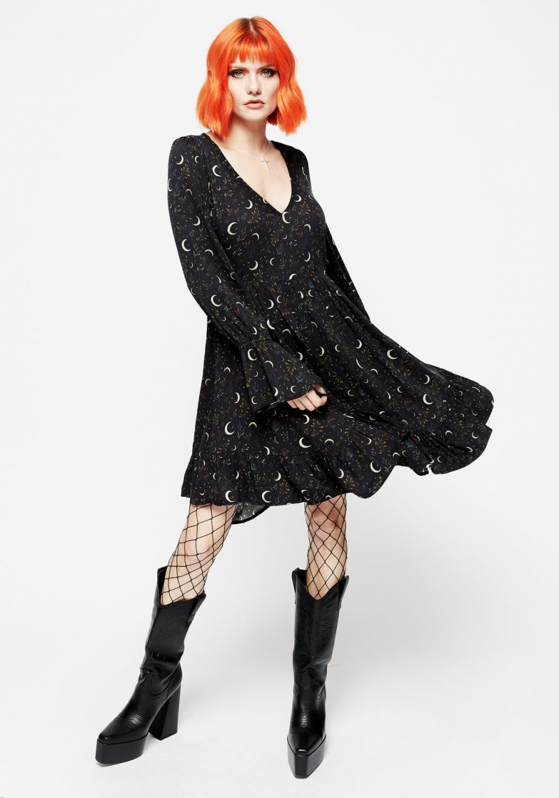 Disturbia Sickle Moon Handkerchief Hem Mini Robe | HVG-21704161