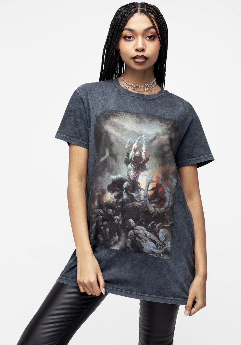 Disturbia Frazetta Death Dealer 2 Corta Sleeve T-Shirt | YCV-74139854