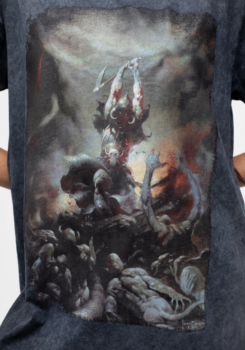 Disturbia Frazetta Death Dealer 2 Corta Sleeve T-Shirt | YCV-74139854