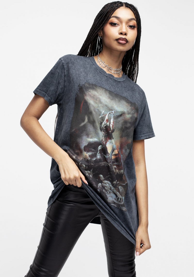 Disturbia Frazetta Death Dealer 2 Corta Sleeve T-Shirt | YCV-74139854