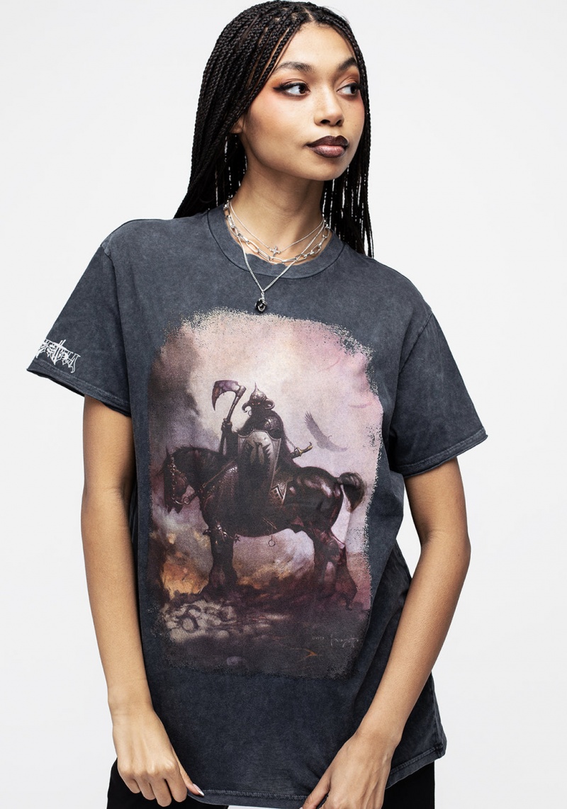 Disturbia Frazetta Death Dealer 1 Corta Sleeve T-Shirt | CUE-13362157