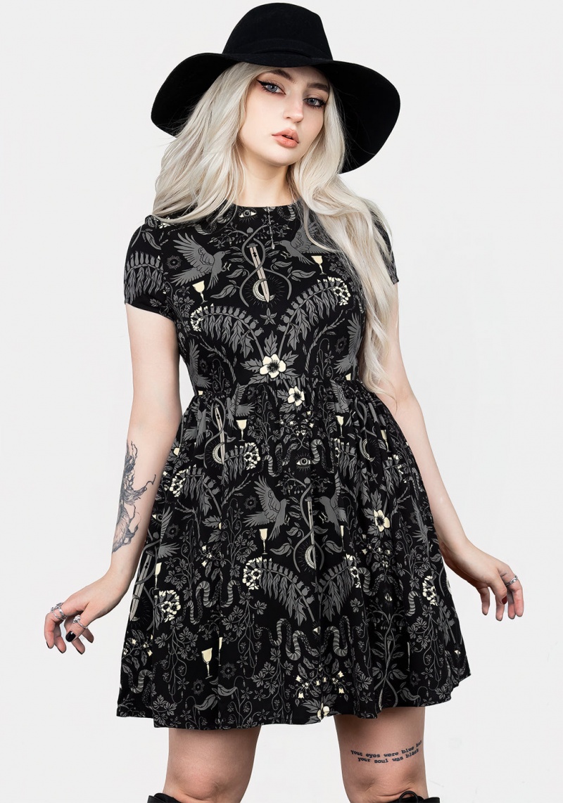 Disturbia Hecate's Garden Skater Mini Robe | YGT-54898141