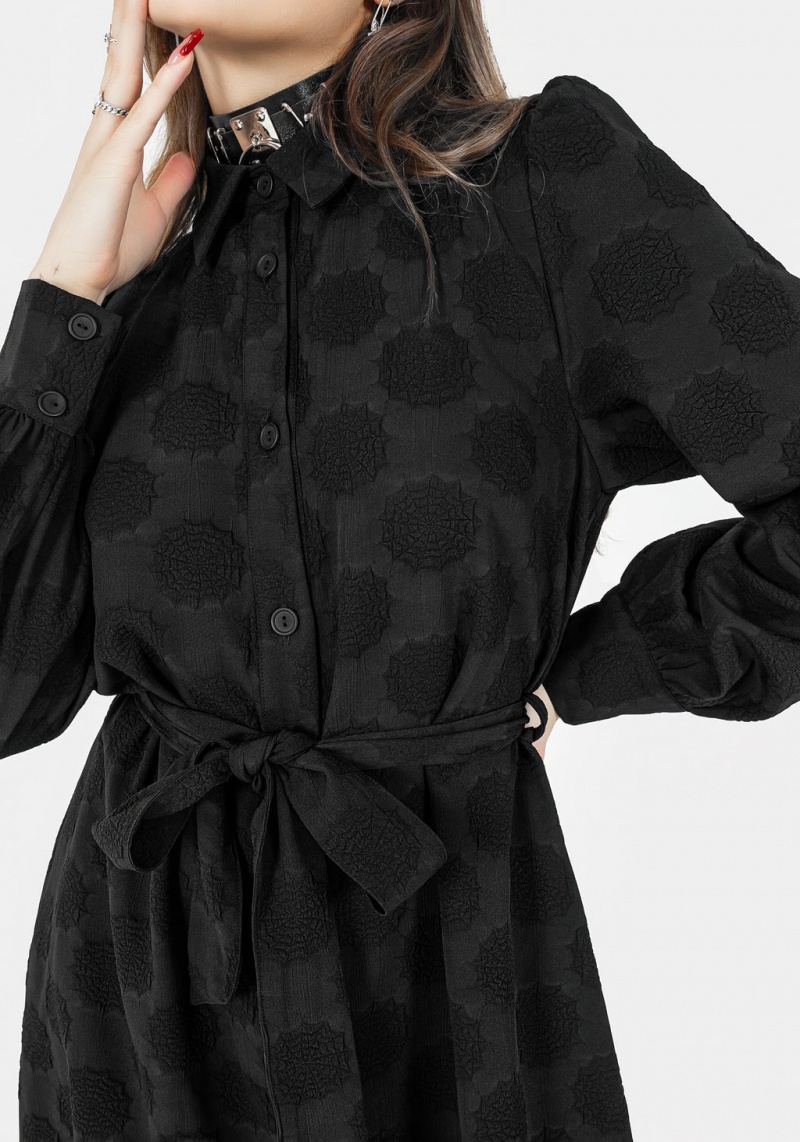 Disturbia Arachnida Jacquard Mini Shirt Robe | GIS-66097574