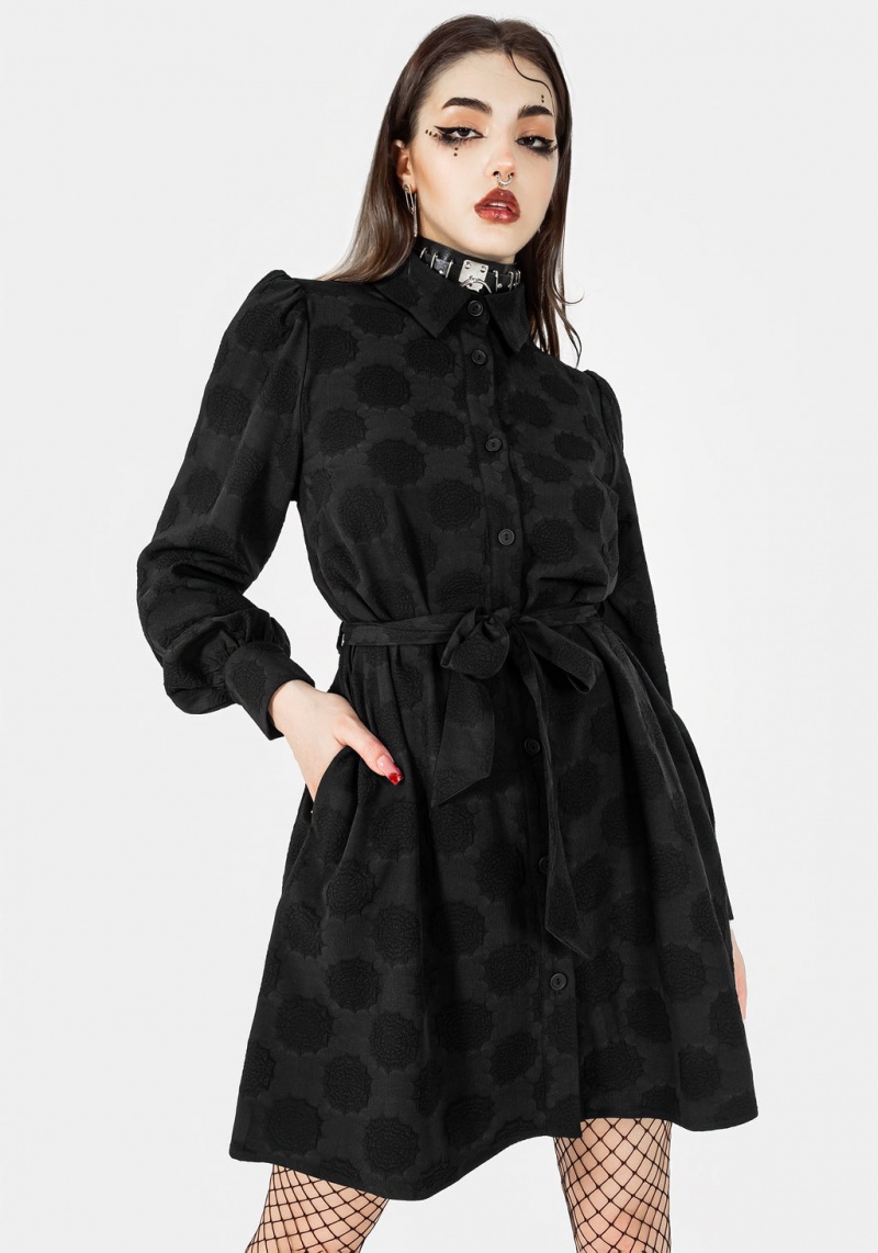 Disturbia Arachnida Jacquard Mini Shirt Robe | GIS-66097574