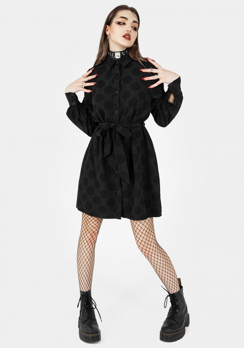 Disturbia Arachnida Jacquard Mini Shirt Robe | GIS-66097574