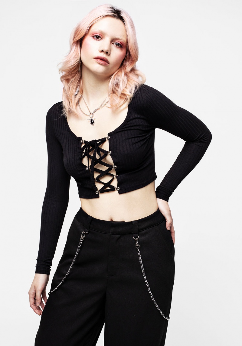 Disturbia Daimonion Dentelle Up Crop Top | MEJ-10848007