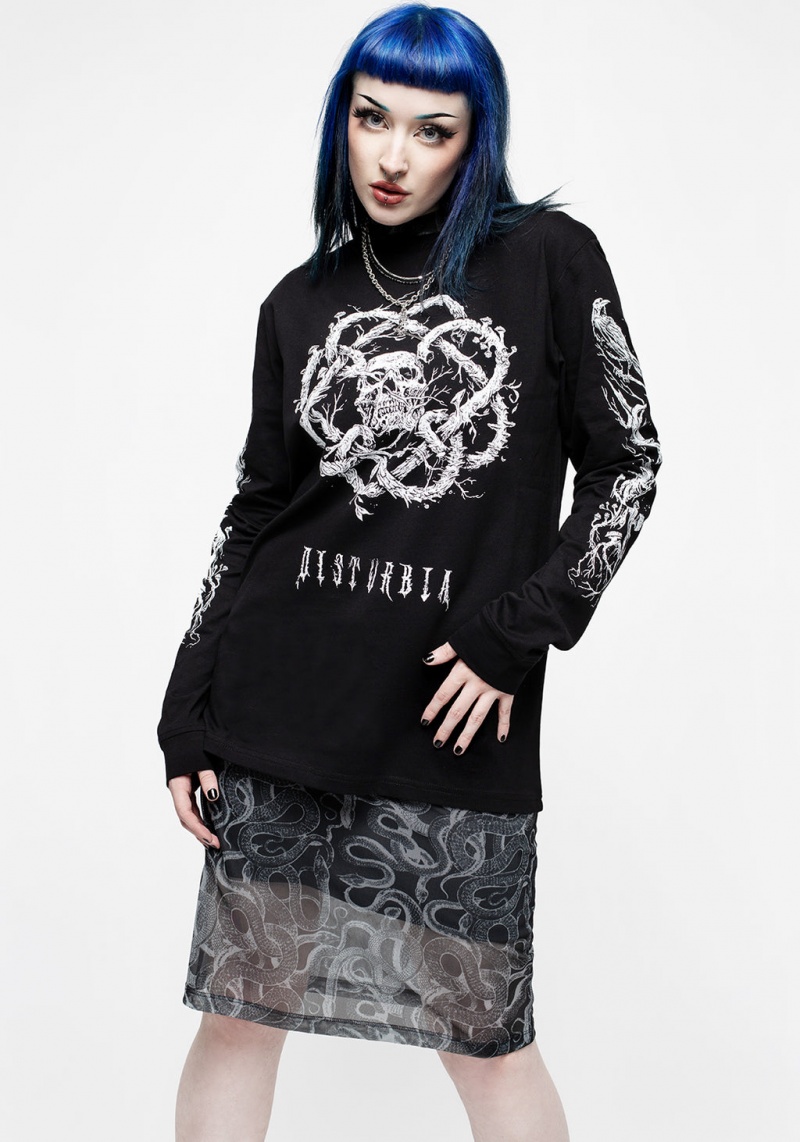 Disturbia Calavera Unisex Long Sleeve T-shirt | ITK-51616004