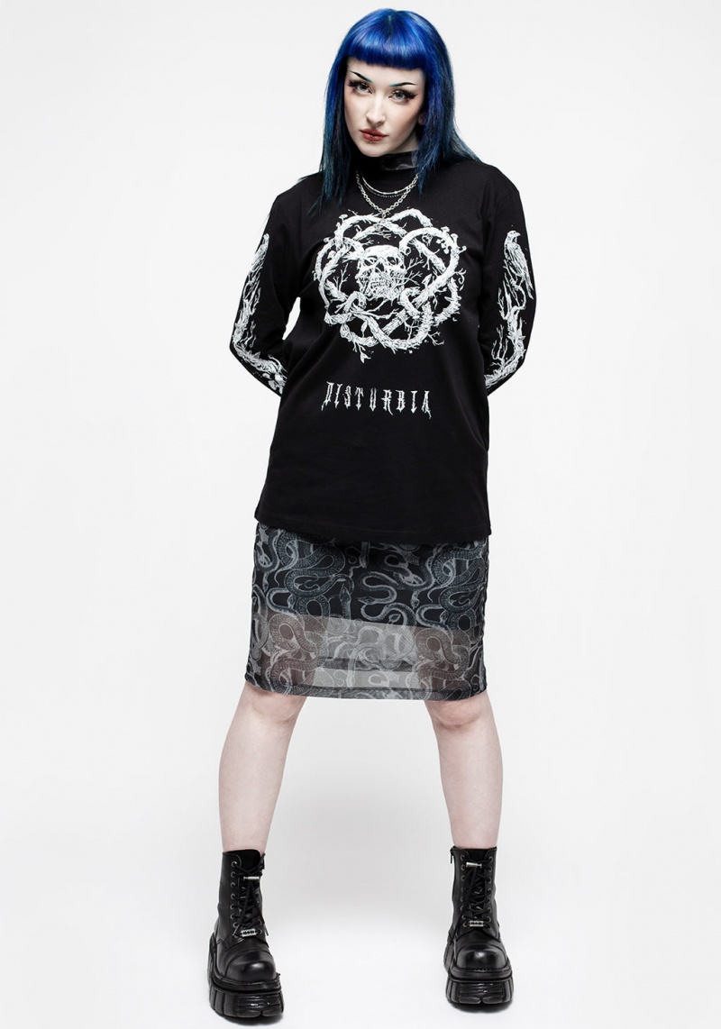 Disturbia Calavera Unisex Long Sleeve T-shirt | ITK-51616004