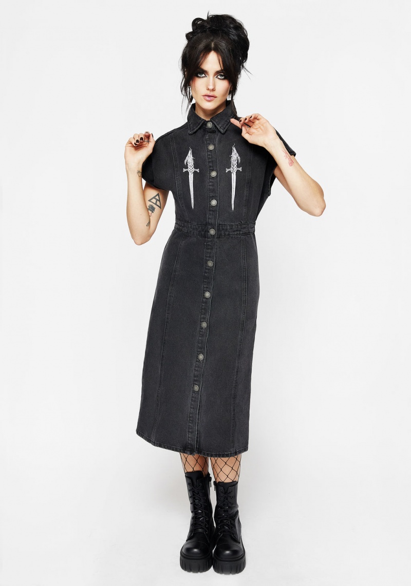 Disturbia Kilgharrah Denim Midi Robe | HHB-48280748