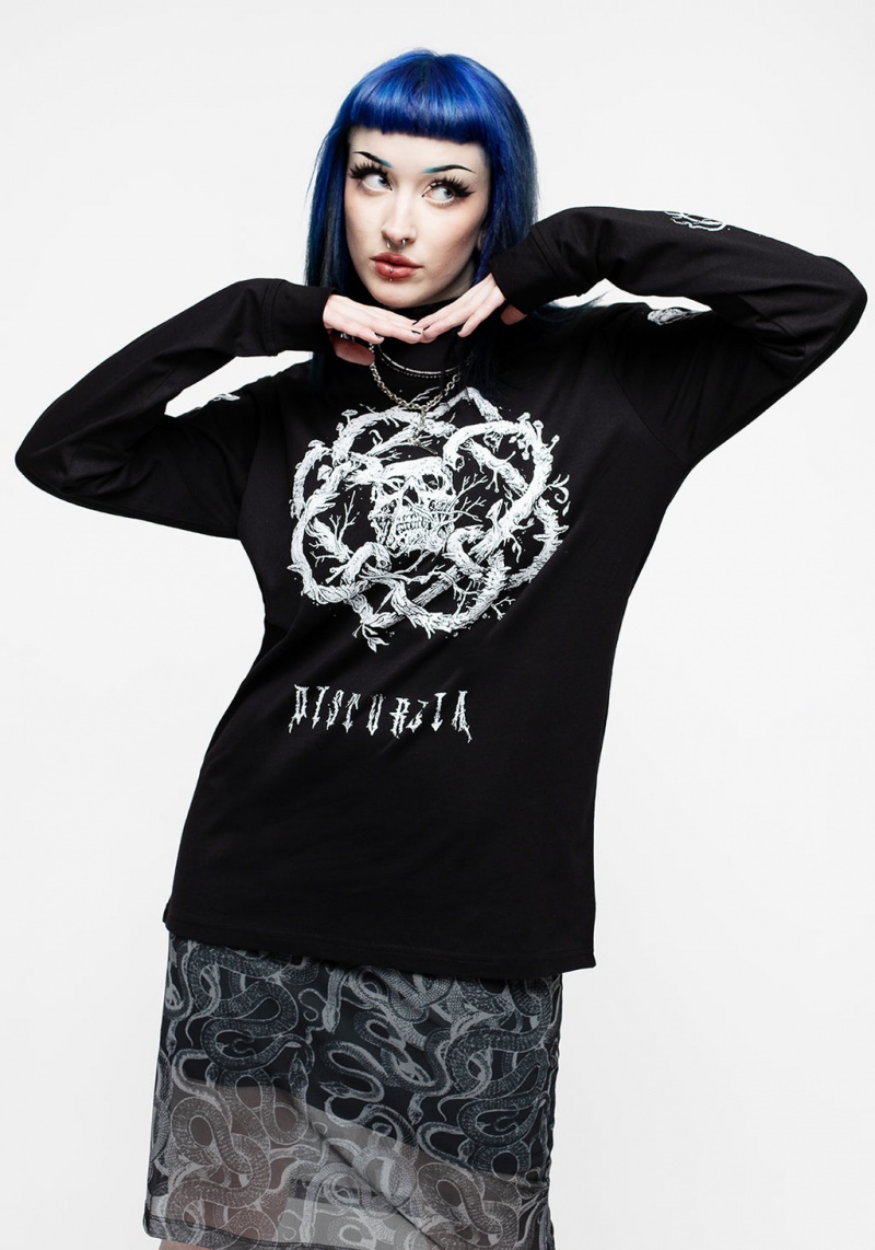 Disturbia Calavera Unisex Long Sleeve T-shirt | ITK-51616004