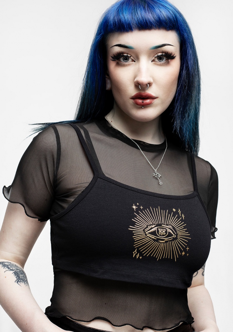 Disturbia All-Seeing Eye Crop Tee and Vest | UJL-88991815