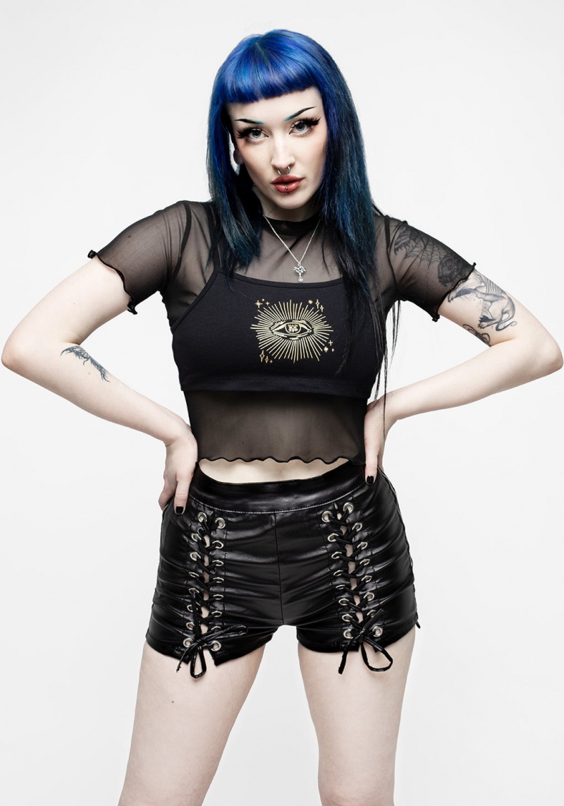 Disturbia All-Seeing Eye Crop Tee and Vest | UJL-88991815