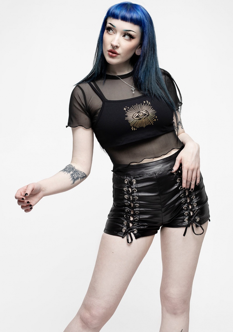 Disturbia All-Seeing Eye Crop Tee and Vest | UJL-88991815