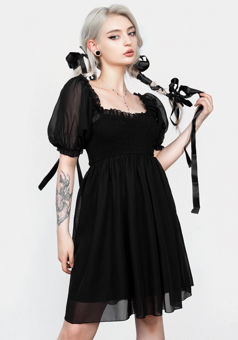 Disturbia Destiny Smocked Baby Doll Mini Robe | YSA-19439163