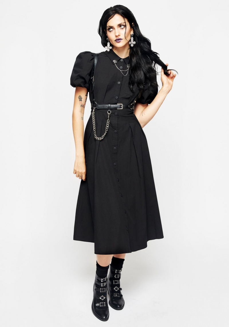 Disturbia Skeleton Collar Midi Shirt Robe | HFG-70804684