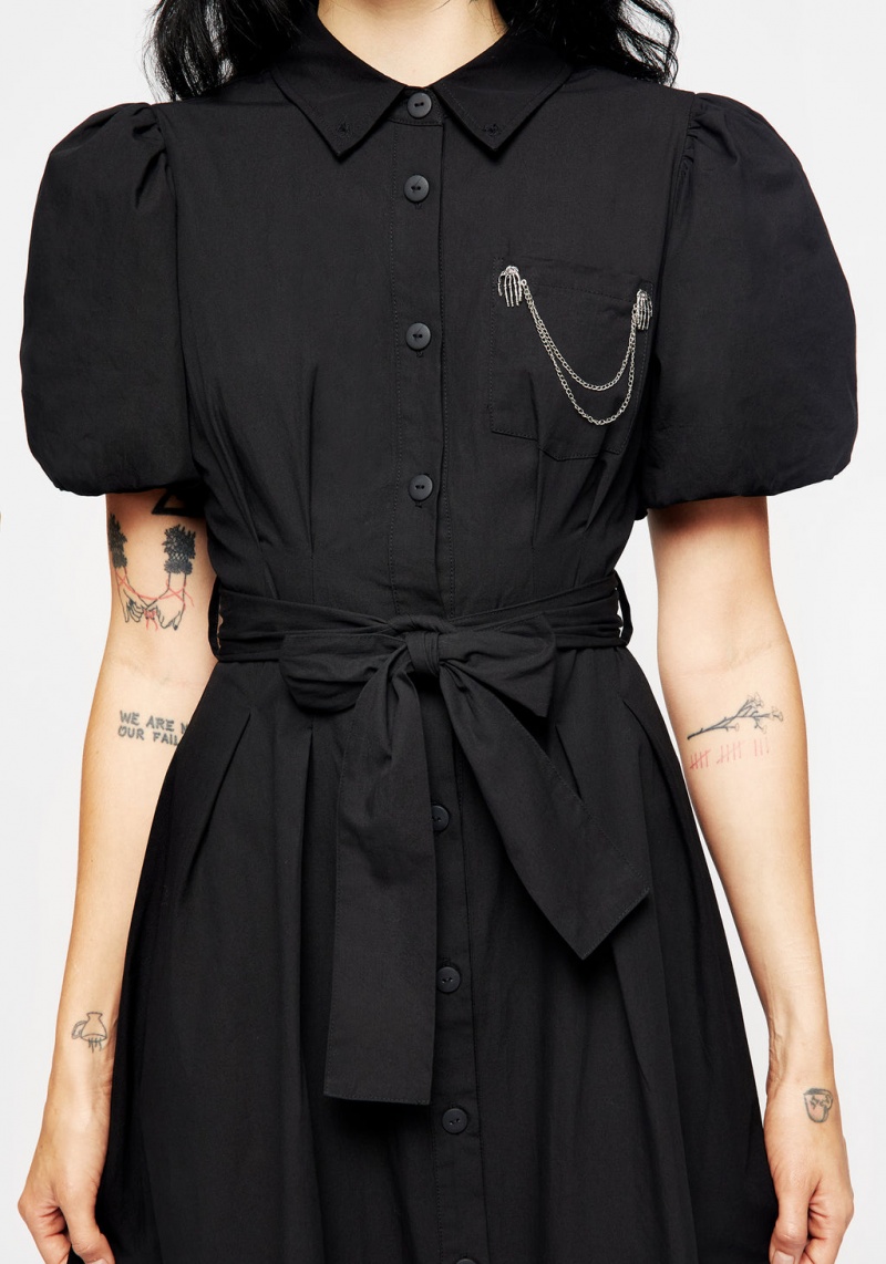 Disturbia Skeleton Collar Midi Shirt Robe | HFG-70804684