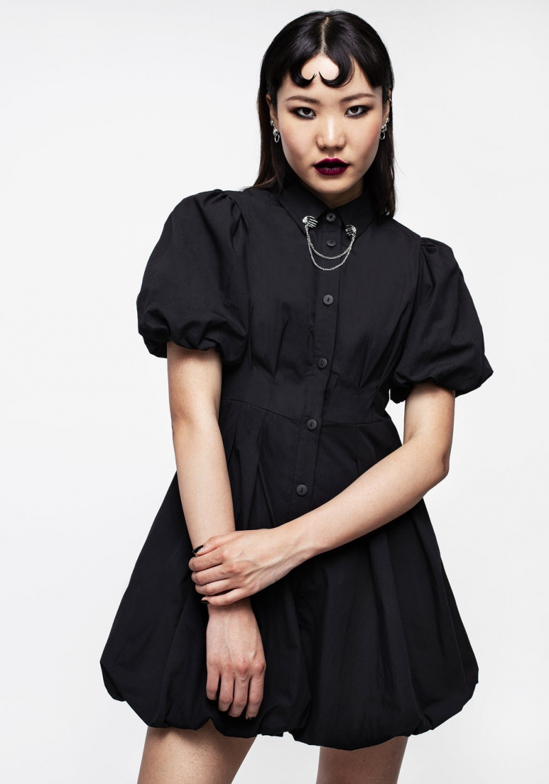 Disturbia Skeleton Collar Bubble Hem Mini Robe | PTV-30564313