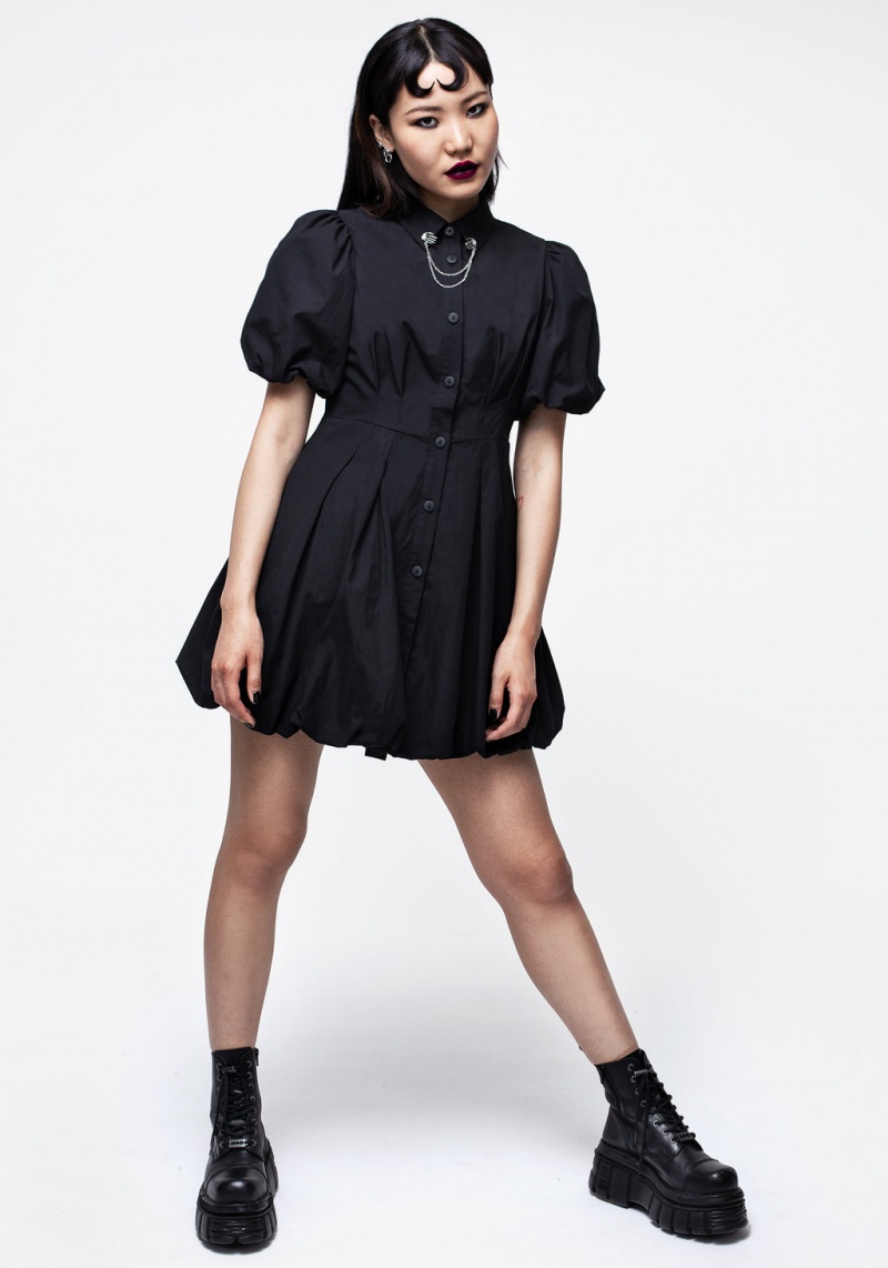 Disturbia Skeleton Collar Bubble Hem Mini Robe | PTV-30564313