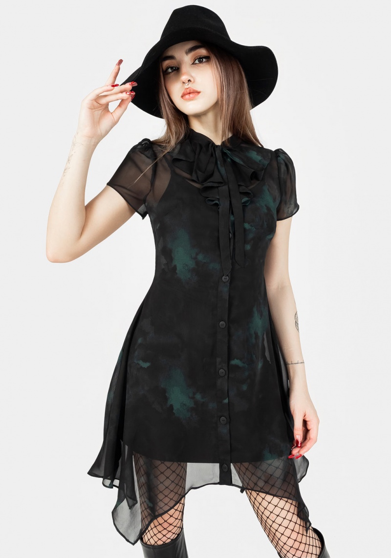 Disturbia Lichen Chiffon Mini Shirt Robe | TKQ-45807841