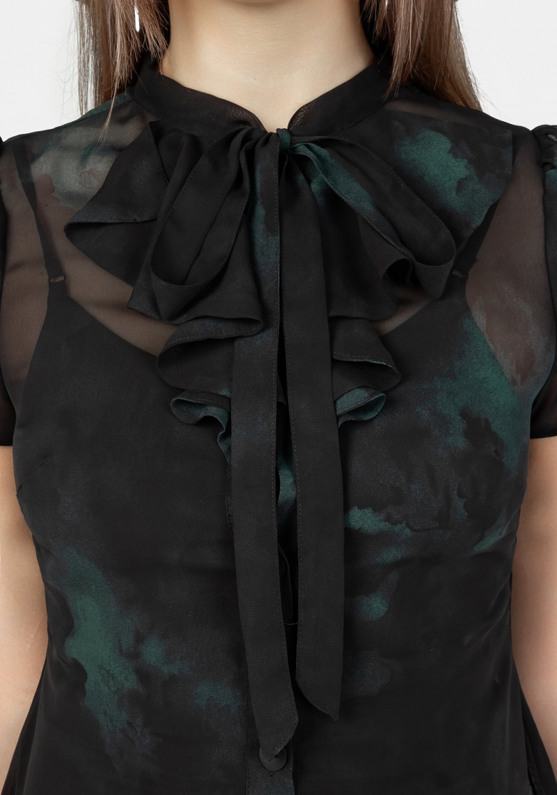 Disturbia Lichen Chiffon Mini Shirt Robe | TKQ-45807841