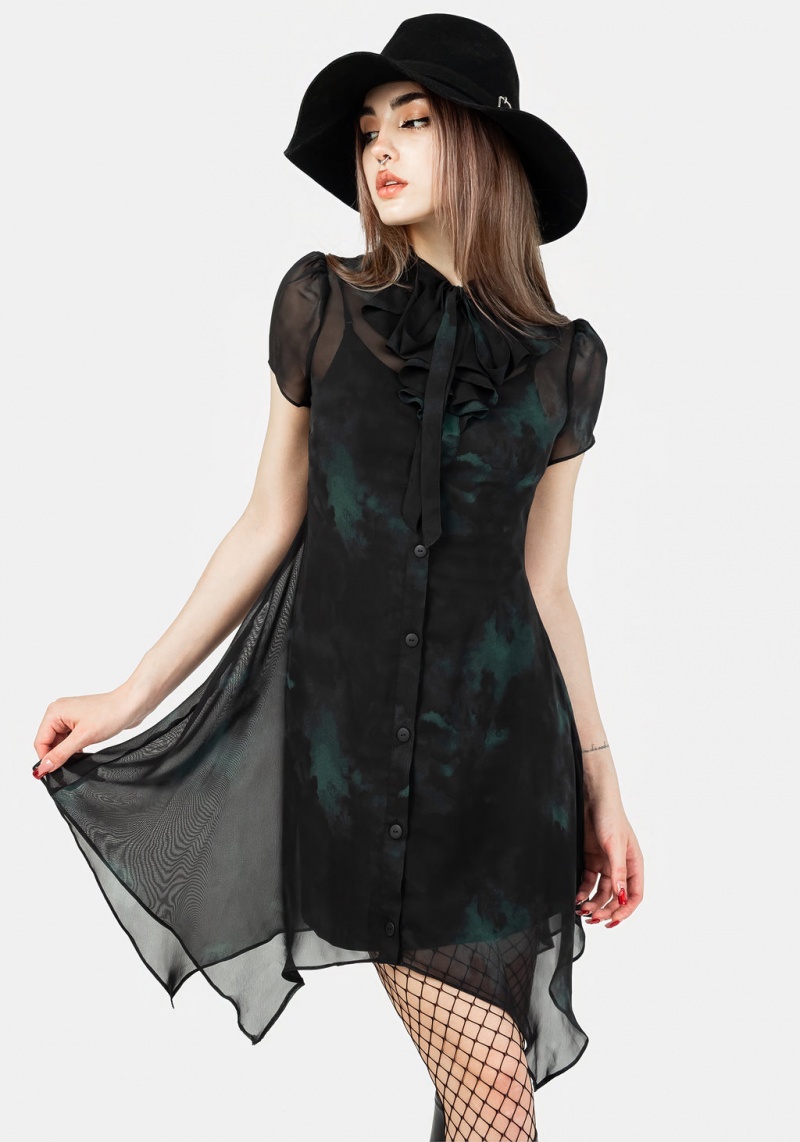 Disturbia Lichen Chiffon Mini Shirt Robe | TKQ-45807841