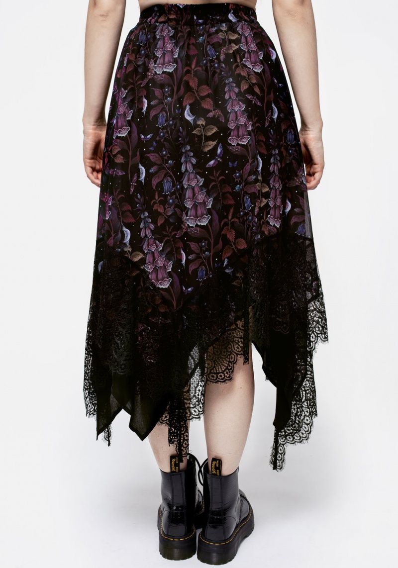 Disturbia Foxglove Chiffon Handkerchief Hem Skirt | XYL-82500127