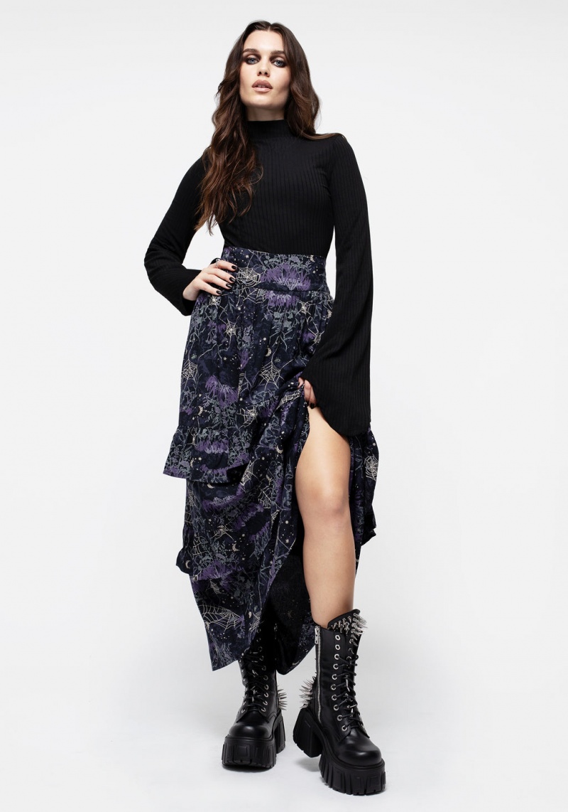 Disturbia Hawthorn Frill Tiered Maxi Skirt | ZOI-81025454