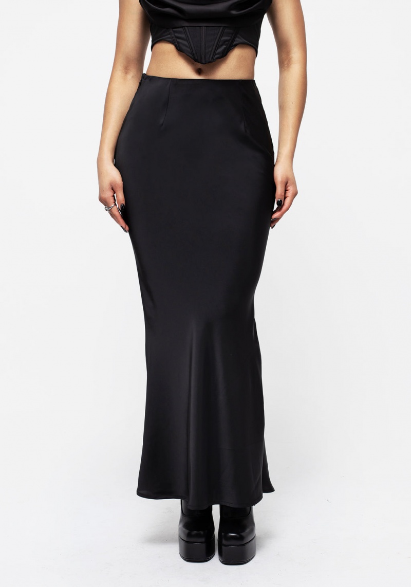 Disturbia Lorelei Satin Maxi Slip Skirt | KOX-65770412