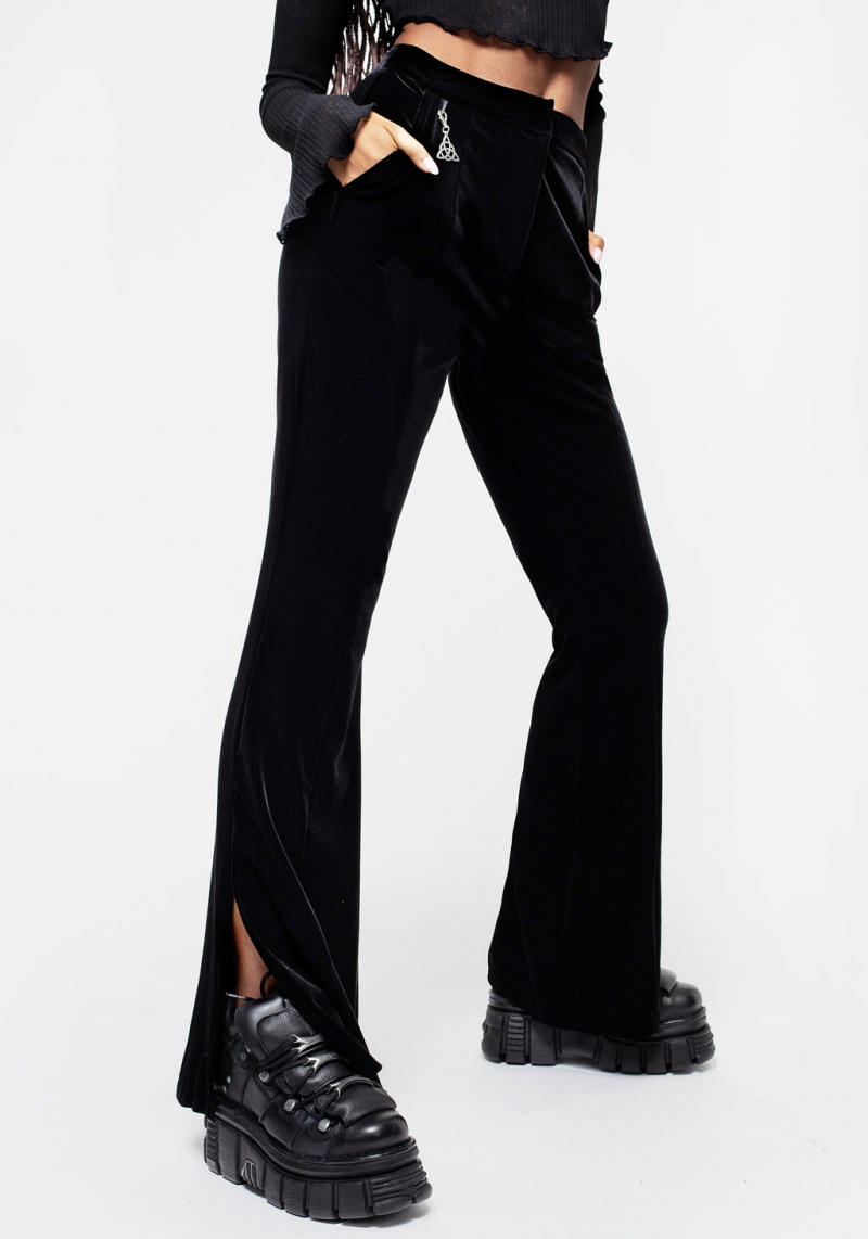 Disturbia Morrigan Side Split Flared Trousers | PNN-68592640