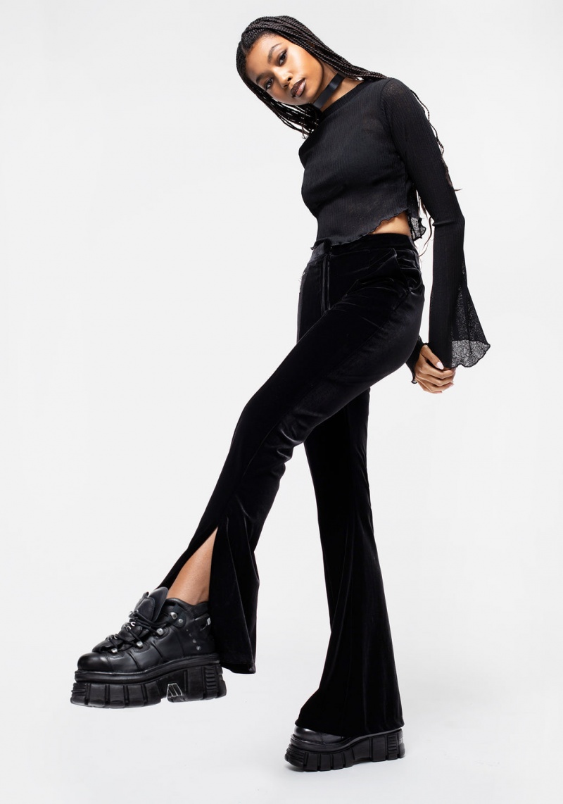 Disturbia Morrigan Side Split Flared Trousers | PNN-68592640