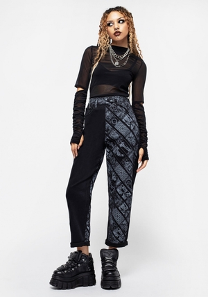 Disturbia Cartomancy Printed Mom Jeans | VFH-13544584