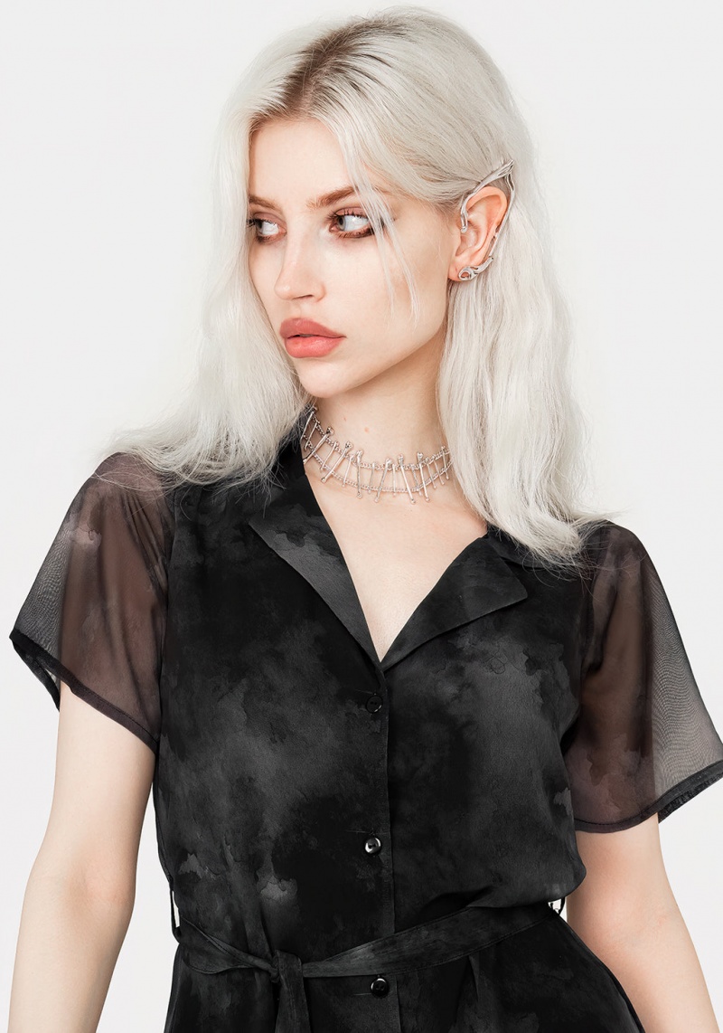 Disturbia Tempest Midi Tie Taille Shirt Robe | LMD-88327730