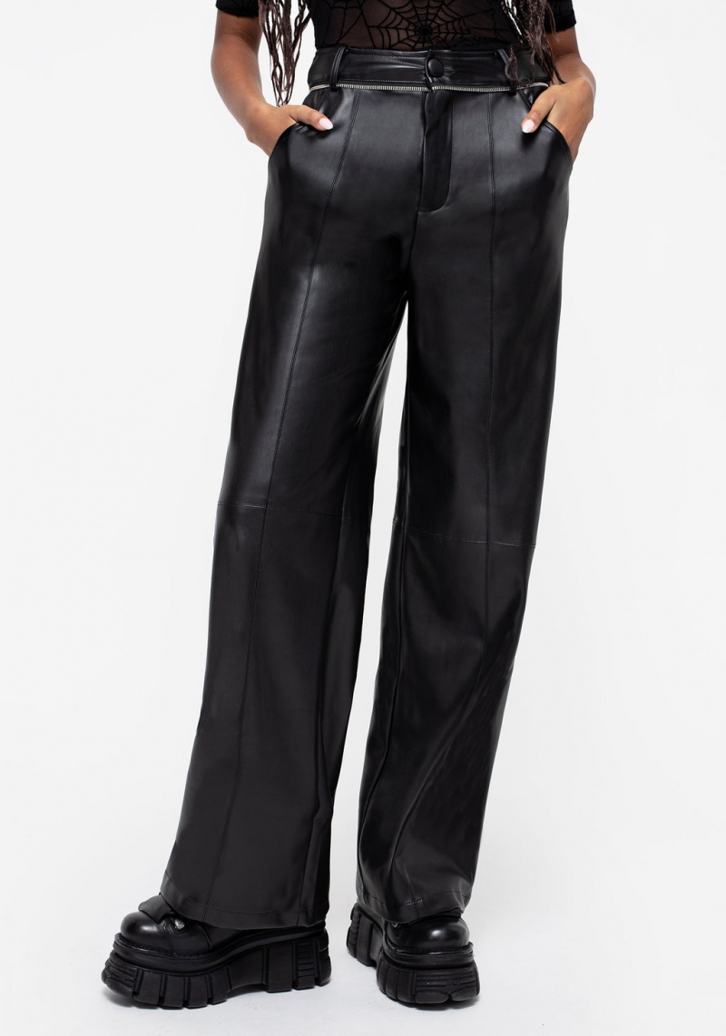 Disturbia Rapture Zippé Cuir Trousers | LWV-33476404